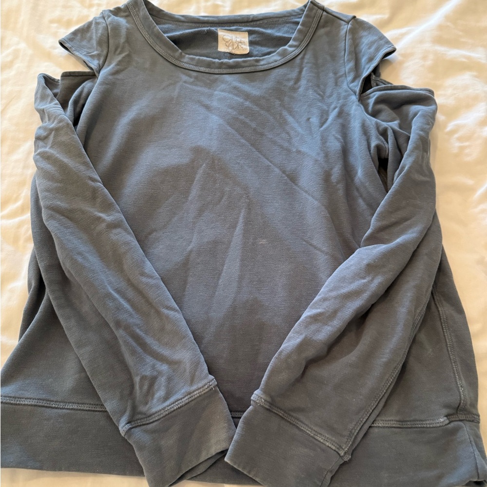 Chic Blue Long Sleeve Top